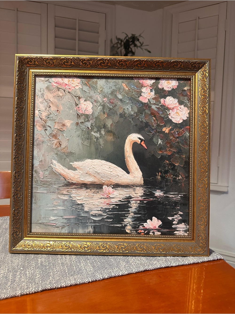 15x15” Swan lake art - Picture 3 of 16